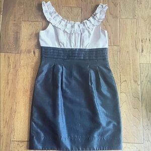 Black and Cream Ruffle Dress